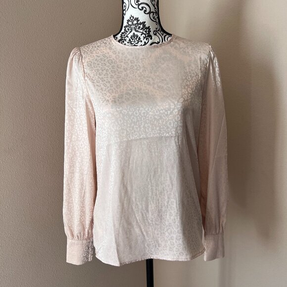 Sincerly Jules Tops - Sincerely Jules Animal Print Silky Top Blouse - Pale Pink - Size M
